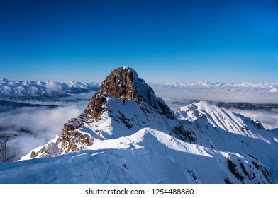 The Dent De Burgin Is  A Peak In The Skiing Domain Of Méribel, France.