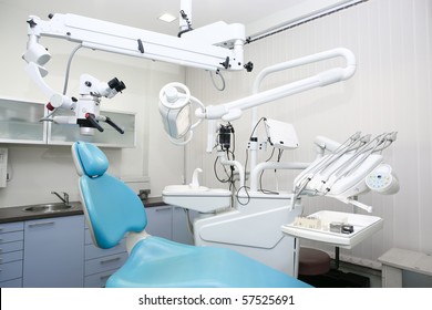 Dental Clinic Interior Design With Chair And Tools