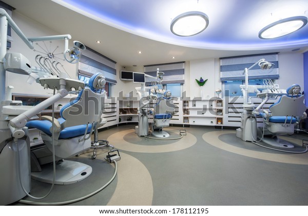 Dental Clinic Interior Design Several Working Stockfoto