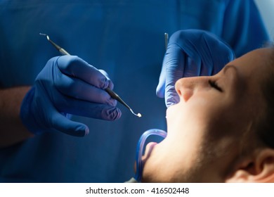 Dental Filling Female Patient's Tooth