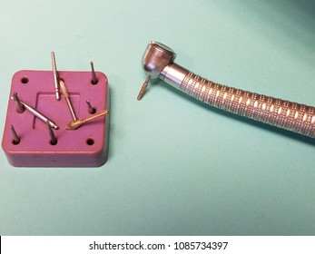 Dental Hand Piece Drill And Bur Block With Dental Drill Burs 