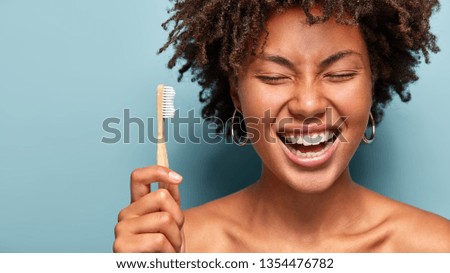 Similar – Image, Stock Photo Black toothpaste and toothbrush over grey