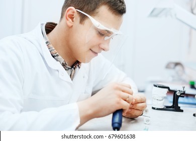 Dental Technician In The Process Of Work