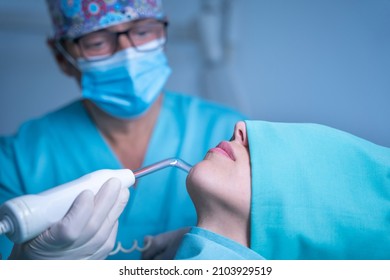 Dentist Doing Ozone Dental Treatment