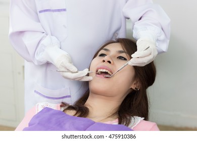 Dentist Examine Asian Woman Patient