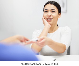 Dentist, office and woman in pain with toothache for wisdom teeth, inflammation and oral care. Healthcare, dental clinic and patient with consultation for medical emergency, tooth ache and problem - Powered by Shutterstock