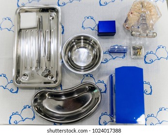 Dentist tools on operation table