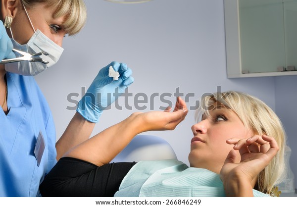 Dentist Work Tooth Extraction Female Patient Stock Photo (Edit Now ...