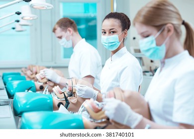 Dentistry Students Medical Masks Working On Stock Photo (Edit Now) 381740101