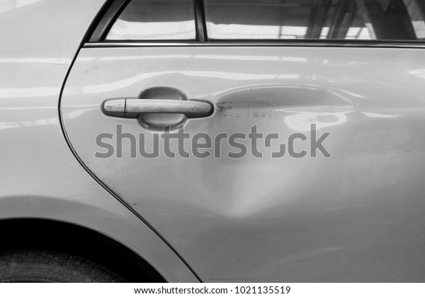 Dents On Car Door Caused By Stock Photo Edit Now 1021135519