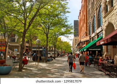 Denver, CO - May 24 2016: 16th Street Pedestrian Mall