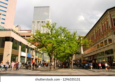 Denver, CO - May 24 2016: 16th Street Pedestrian Mall