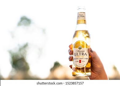 Denver, CO / USA - 10/06/19 Michelob Ultra Pure Gold Beer In A Bottle 