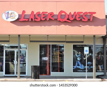 Denver, CO, USA. July 15, 2019. Laser Quest Specializes In Birthday Parties For Kids, Teenagers, And Adults.
They Offer Indoor Laser Tag Games Using Infrared Hand-held Units And Vests. 