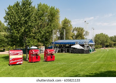 DENVER, COLORADO - August 23, 2015: Budweiser, Part Of Anheuser-Busch, Is An American Beer Company Which Employs 30,000 People In 12 Breweries And Is The Largest Beer Producer In The World.