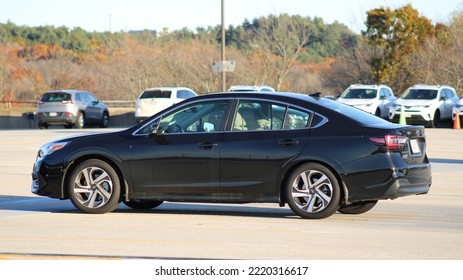 Denver, Colorado - July 17, 2021: Side View Of New 2021 Subaru Legacy Car Parked On City Street Side