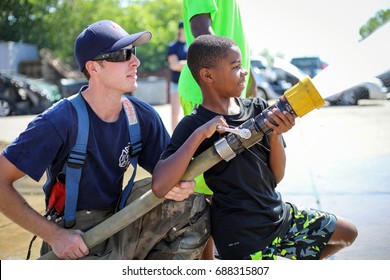 Denver, Colorado - July 28, 2017: Denver Fire Department Launches Summer Young Adult Career Exploration Camp.  To See Similar Photos, Please Check My CHILDREN Folder