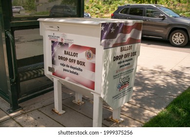 Denver, Colorado - June 9, 2021: Election Ballot Drop Off Box