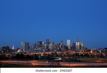 Denver, Colorado At Night, Long Exposure