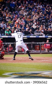 DENVER, COLORADO - OCTOBER 11:  Todd Helton At Bat In Game 3 Of The Colorado Rockies, Philadelphia Phillies National League Division Series On October 11, 2009 In Denver Colorado.