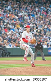 DENVER, COLORADO - OCTOBER 12: Cliff Lee Pitches In Game 4 Of The Colorado Rockies, Philadelphia Phillies National League Division Series On October 12, 2009 In Denver Colorado.