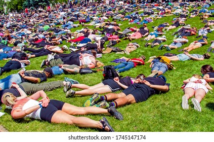 Denver, Colorado / USA – 5/30/20: Citizens Protest The Murder Of George Floyd By Minneapolis, Minnesota Police Officers. 