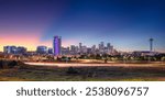 Denver, Colorado, USA. Cityscape image of Denver skyline, Colorado, USA at dramatic summer sunrise.