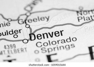 Denver, Colorado. USA on a map