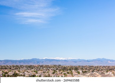 Denver, Colorado, USA-April 13, 2015. Aerial View Of Typical Suburbia In North America.