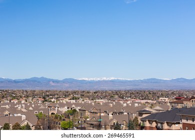 Denver, Colorado, USA-April 13, 2015. Aerial view of typical suburbia in North America.