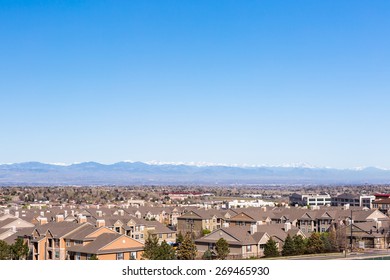 Denver, Colorado, USA-April 13, 2015. Aerial View Of Typical Suburbia In North America.