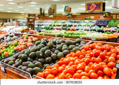 Denver, Colorado, USA-August 19, 2015. Fresh Produce At The Local Grocery Store.