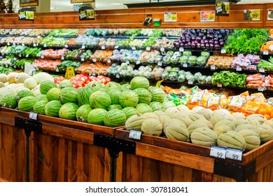 Denver, Colorado, USA-August 19, 2015. Fresh Produce At The Local Grocery Store.