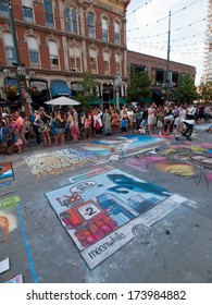 Denver, Colorado-June 4, 2011: Chalk Art Festival On Larimer Square.