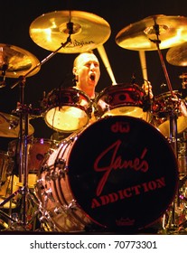 DENVER - DECEMBER 28: Stephen Perkins Drummer For Alternative Band Jane's Addiction Performs Live In Concert December 28, 2002 At The Fillmore Auditorium In Denver, CO.