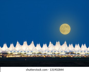 Denver International Airport  At Night.