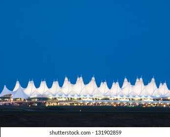 Denver International Airport  At Night.