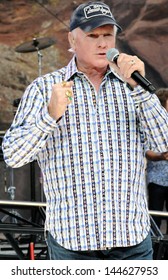 DENVER	 JULY 09:		Vocalist Mike Love Of The Beach Boys Performs In Concert July 09, 2012 At Red Rocks Amphitheater In Denver, CO.