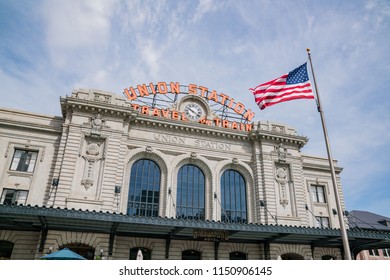 Denver, MAY 8: Morning view of the Union Station on MAY 8, 2017 at Denver, Colorado