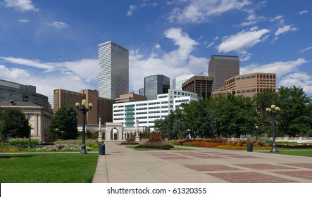 Denver Skyline From Civic Park. Summer Of 2010.