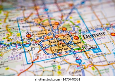 Denver USA map travel background