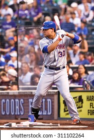 DENVER-AUG 21: New York Mets Outfielder Michael Conforto Waits In The On Deck Circle During A Game Against The Colorado Rockies At Coors Field On August 21, 2015 In Denver, Colorado.