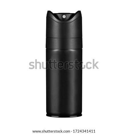 deodorant, cylindryc can black mockup isolated on white background, spray, bottle