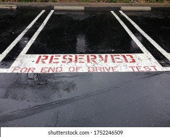 Department Of Motor Vehicles DMV Motorcycle Auto Car Driving Test Exam Area No Parking Reserved Sign