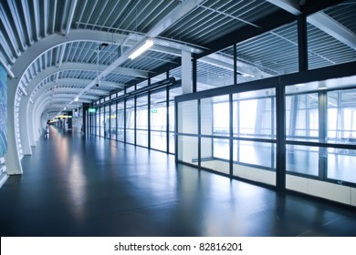 Departure Corridor In Amsterdam Airport