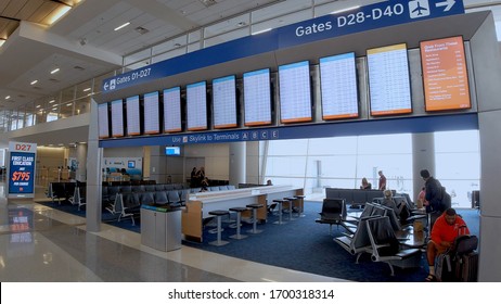 Departure Gates at Dallas Fort Worth Airport - DALLAS, TEXAS - JUNE 20, 2019