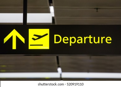 Departure sign in the airport