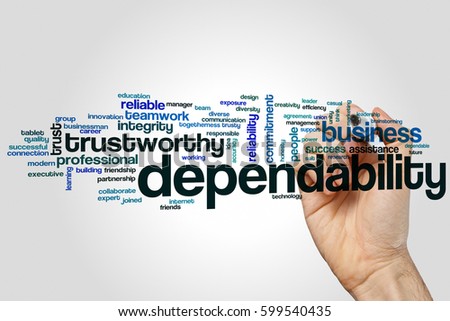 Dependability word cloud concept