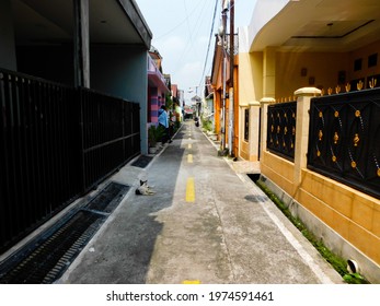 Depok, Indonesia - May 13, 2021: Very Clean And Neat Street In A Residential Area