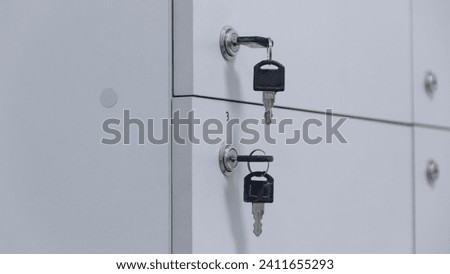 Depository with keys in lock